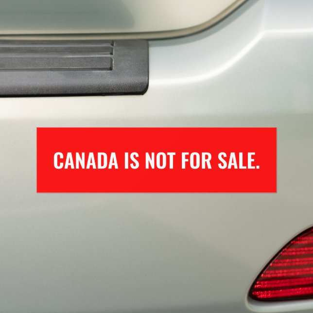 Canada is not for sale red white text minimalist bumper sticker (On Car)