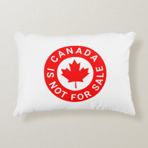 Canada is not for sale typography red maple leaf decorative cushion