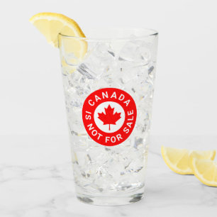 Canada is not for sale typography red maple leaf glass