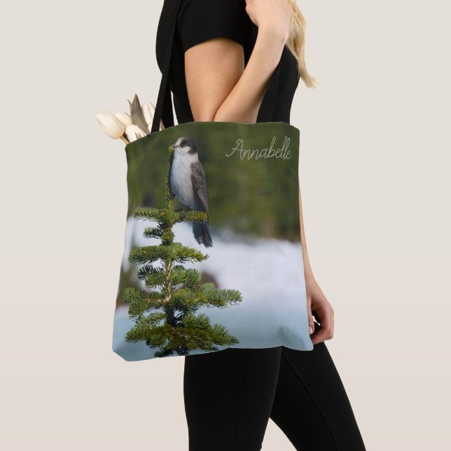 Canada jay tote bag (Close Up)