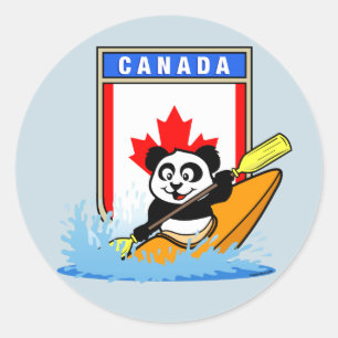 Canada Kayaking Panda Classic Round Sticker