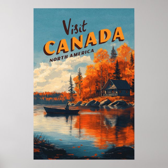 Canada Lake Fishing Travel Poster (Front)