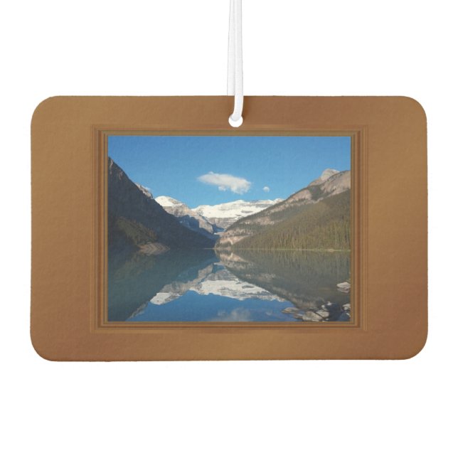 Canada Lake Louise Rocky Mountain Wood Frame Print Car Air Freshener (Front)