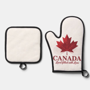 Canada – Land Filled with Love T-Shirt Heartfelt Oven Mitt & Pot Holder Set