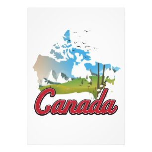 Canada Landscape Map Photo Print