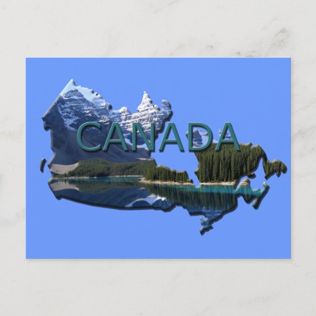Canada Landscape Map Postcard (Front)