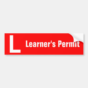 Canada learner's permit new driver red bumper sticker
