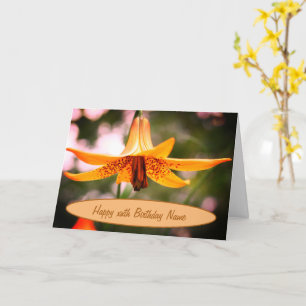 Canada Lily Flower Personalised Birthday Card