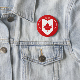 Canada Love custom monogram button