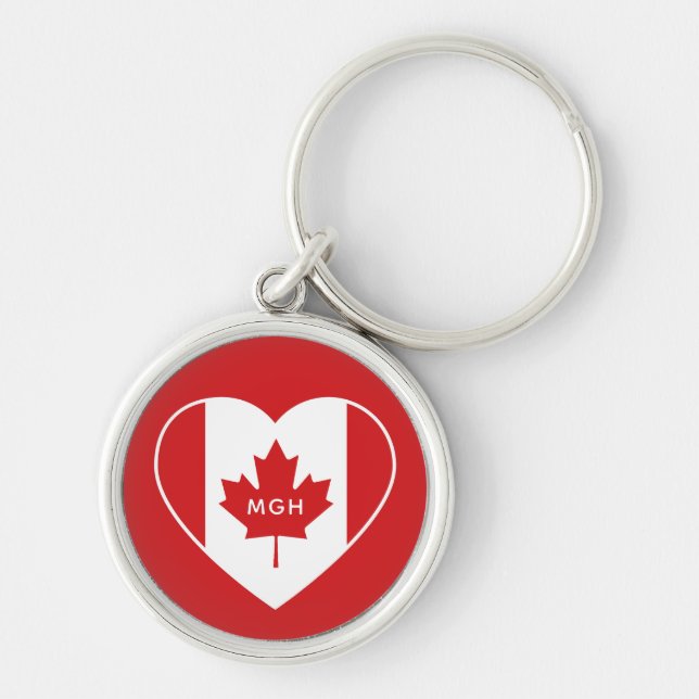 Canada Love custom monogram key chains (Front)