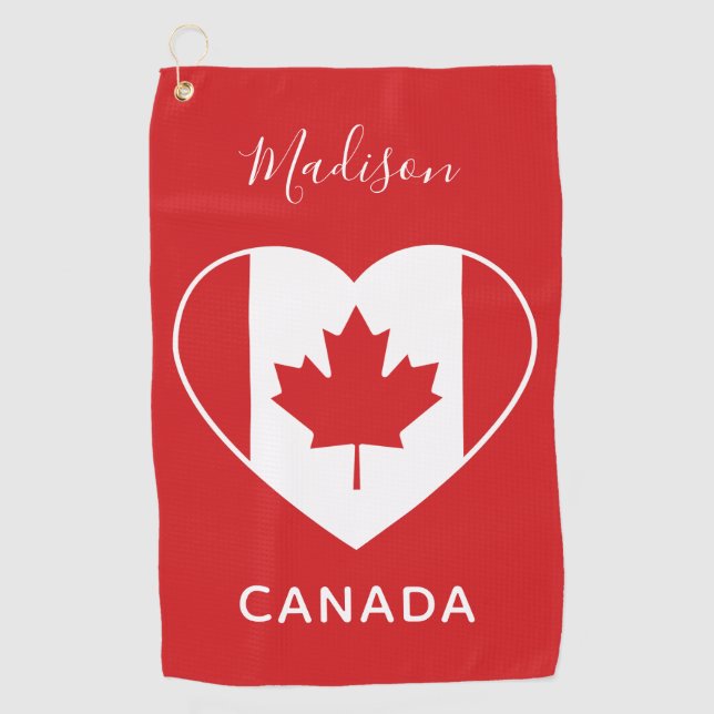 CANADA Love custom name golf towel (Front)