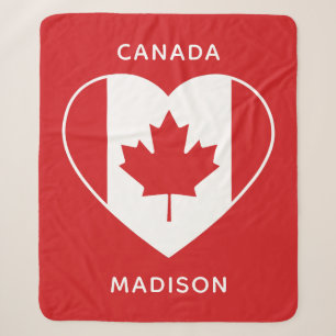 Canada Love custom text fleece blankets