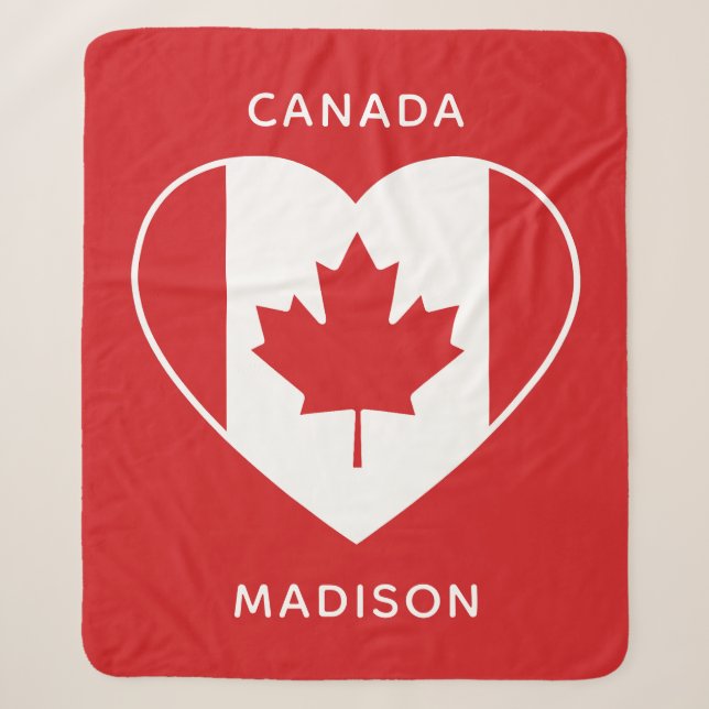 Canada Love custom text fleece blankets (Front)