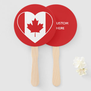 Canada Love custom text hand fans