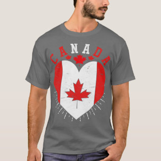 Canada Lover Maple Leaf Canadian Flag Heart Canada T-Shirt