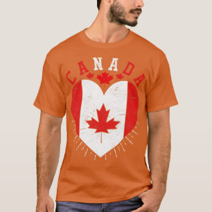 Canada Lover Maple Leaf Canadian Flag Heart Canada T-Shirt