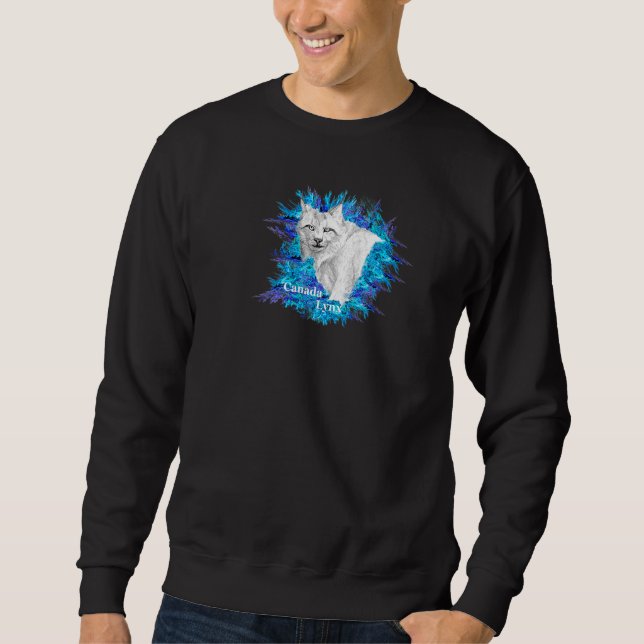 Canada Lynx. Fractal. Sweatshirt (Front)