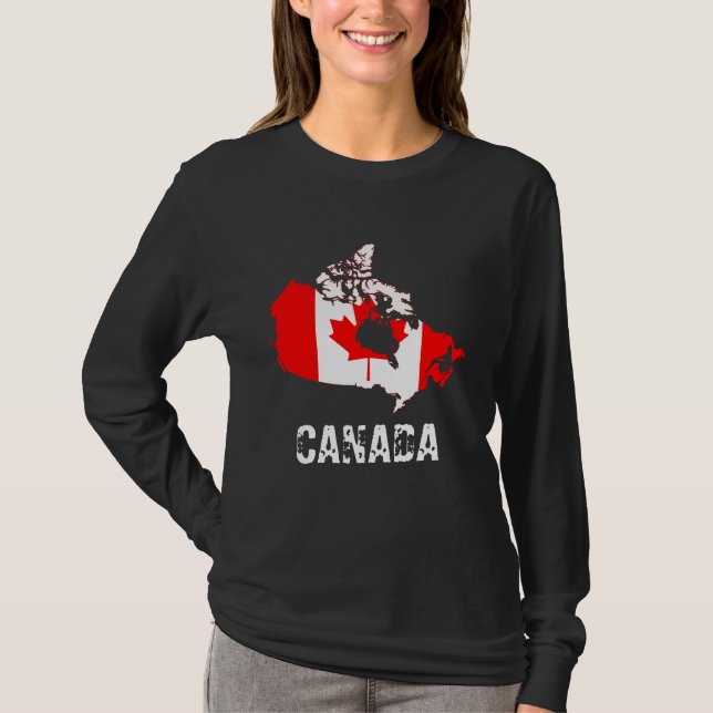 Canada Map and Flag  T-Shirt (Front)