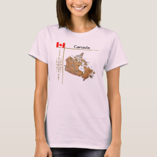 Canada Map + Flag + Title T-Shirt