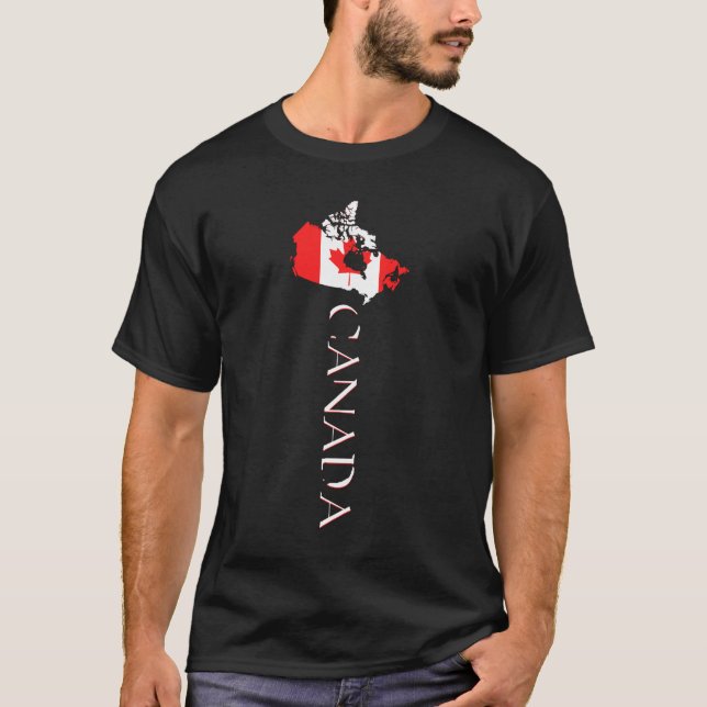 Canada Map Flag Typography T-Shirt (Front)