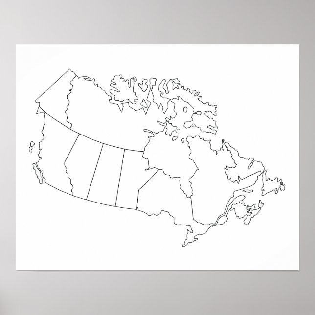 Canada Map Outline Poster (Front)