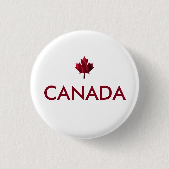 Canada Maple Leaf 3 Cm Round Badge (Front)