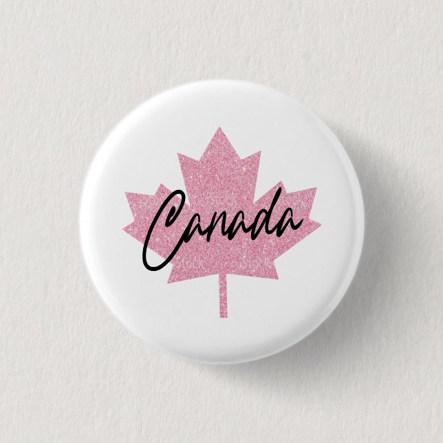 Canada  Maple leaf     3 Cm Round Badge (Front)