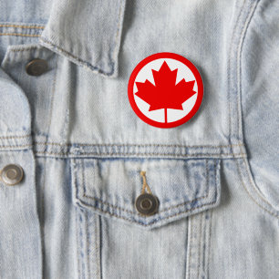 Canada Maple Leaf      6 Cm Round Badge
