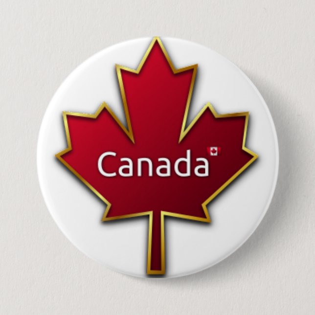 Canada Maple Leaf 7.5 Cm Round Badge (Front)