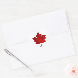 Canada-Maple Leaf by Shirley Taylor Heart Sticker
