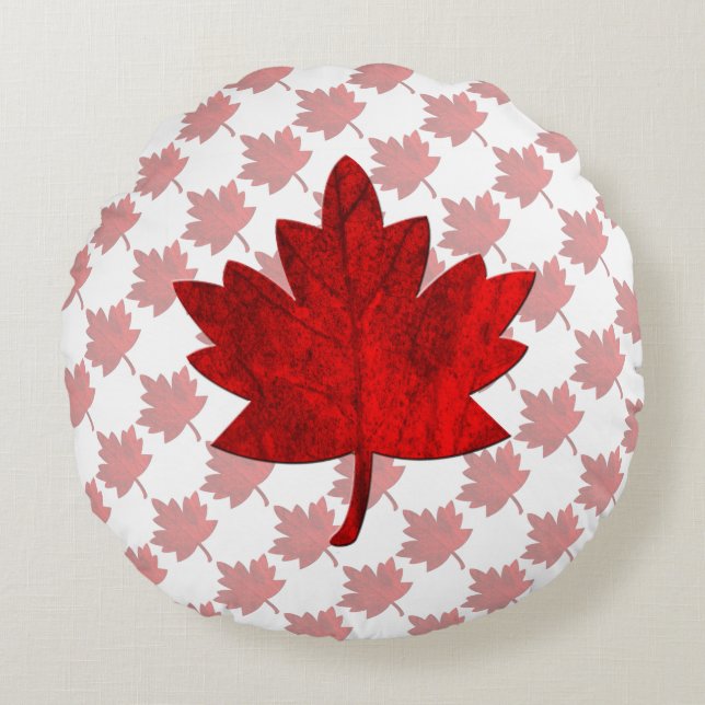 Canada-Maple Leaf by Shirley Taylor Round Cushion (Front)