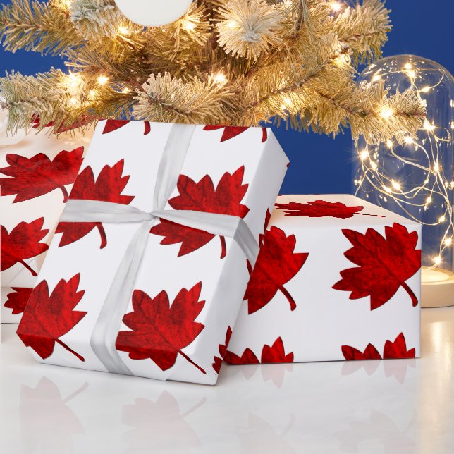 Canada-Maple Leaf by Shirley Taylor Wrapping Paper (Holidays)