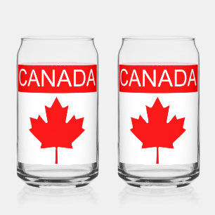 Canada Maple Leaf Can Glass