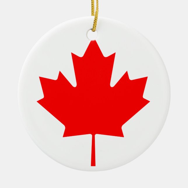 Canada Maple Leaf Ceramic Tree Decoration (Front)