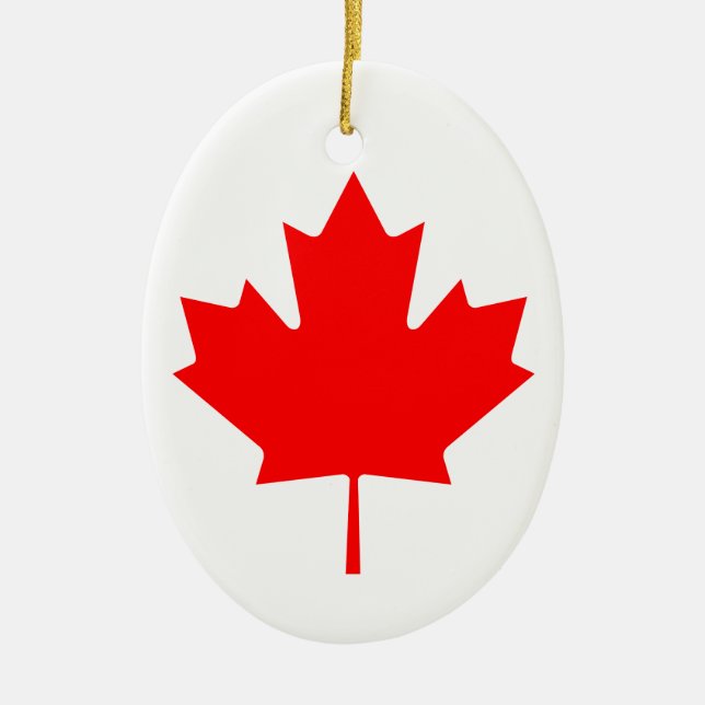 Canada Maple Leaf Ceramic Tree Decoration (Front)