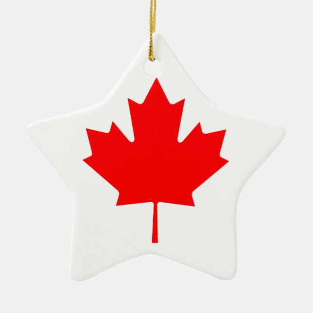 Canada Maple Leaf Ceramic Tree Decoration (Front)