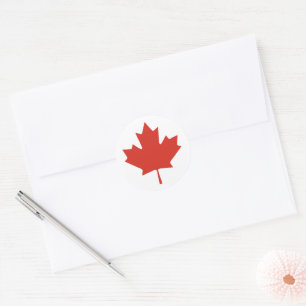 CANADA MAPLE LEAF CLASSIC ROUND STICKER
