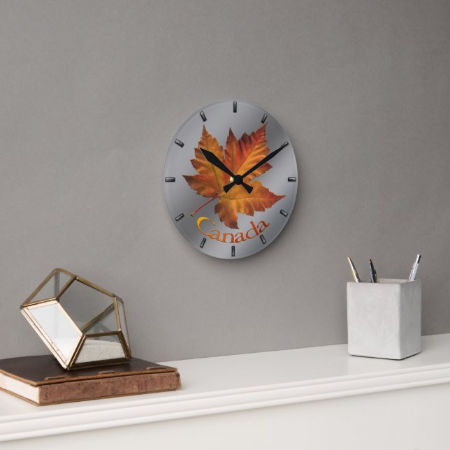 Canada Maple Leaf Clock Canada Souvenir Wall Clock (Office)