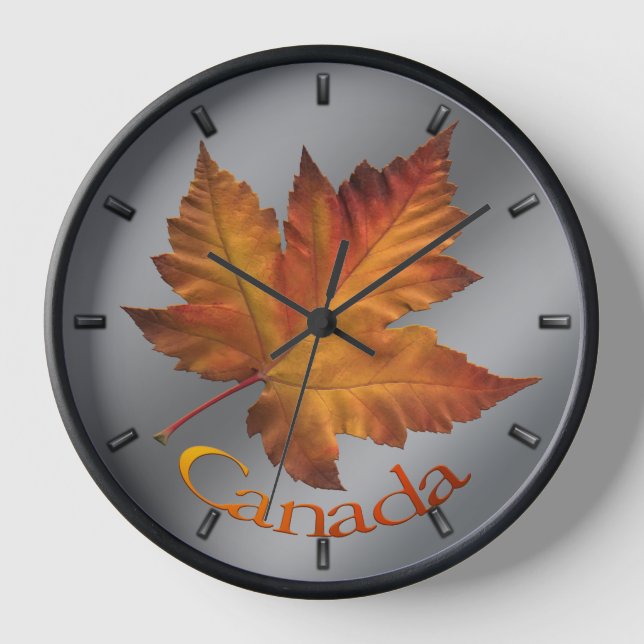 Canada Maple Leaf Clock Canada Souvenir Wall Clock (Front)