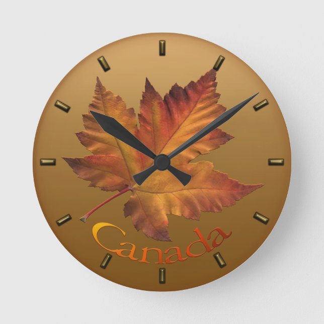 Canada Maple Leaf Clock Canada Souvenir Wall Clock (Front)