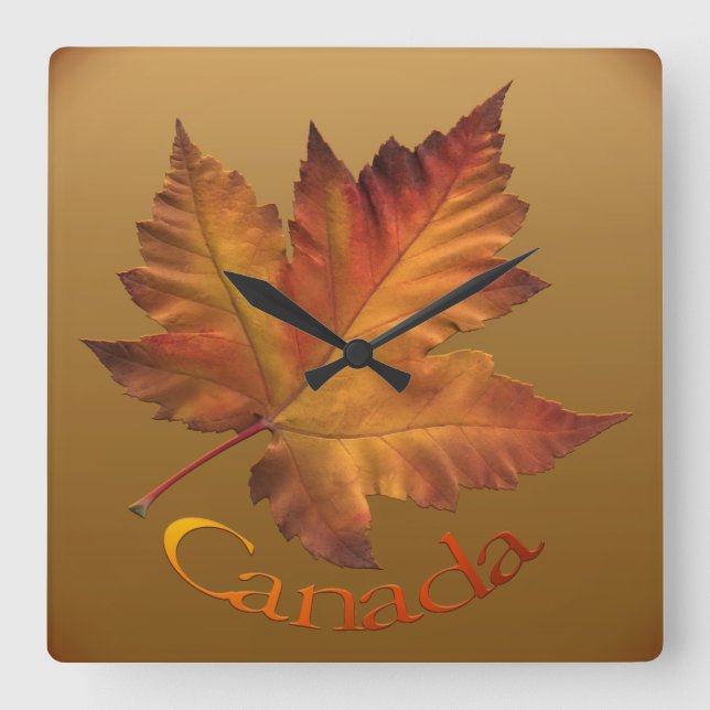 Canada Maple Leaf Clock Canada Souvenir Wall Clock (Front)
