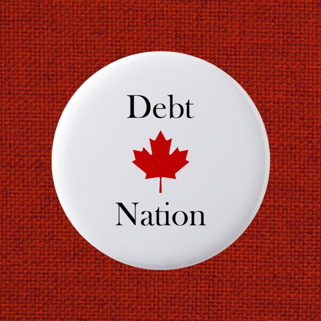 Canada Maple Leaf Debt Nation Light-Colour 6 Cm Round Badge (Creator Uploaded)