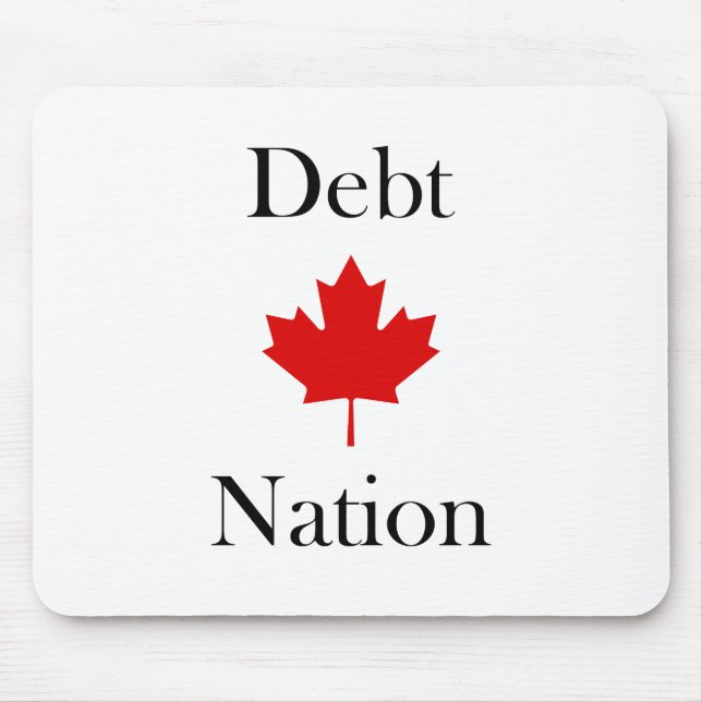 Canada Maple Leaf Debt Nation Light-Colour Mouse Pad (Front)