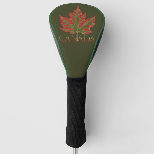Canada Maple Leaf Fiery Golf Driver Cover (Front)