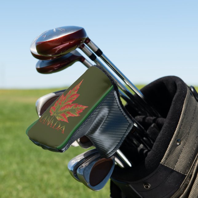 Canada Maple Leaf Fiery Golf Putter Cover (In Situ)