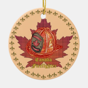 Canada Maple Leaf Firefighter Ornament