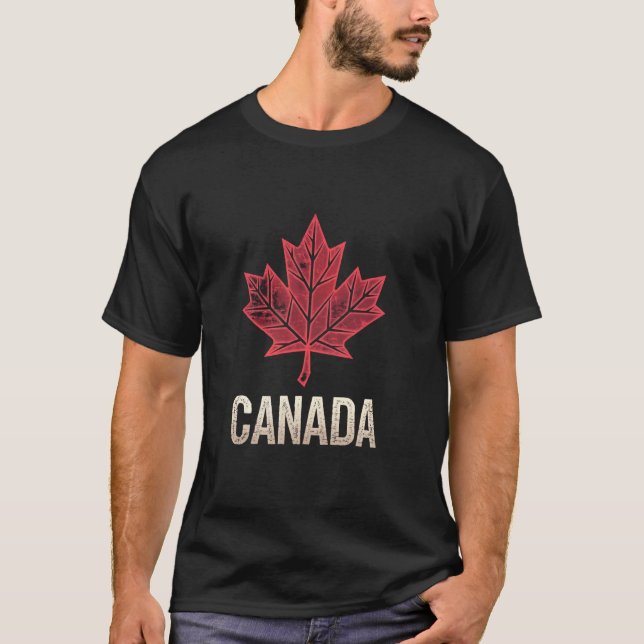 Canada Maple Leaf Flag Canadian T-Shirt (Front)