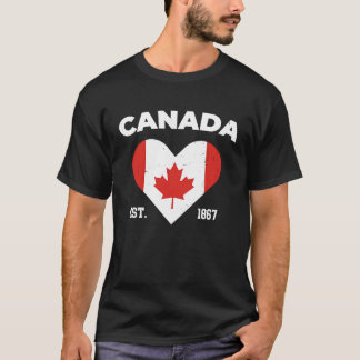 Canada Maple Leaf Flag Heart Canadian Patriot Van T-Shirt