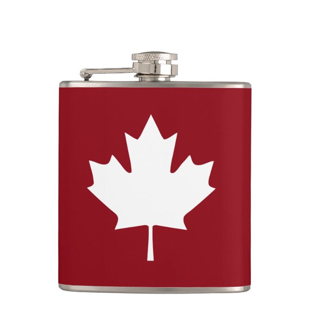 Canada Maple Leaf Flask - Reverse Colours (Front)