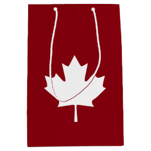 Canada Maple Leaf Gift Bag - Reverse Colours